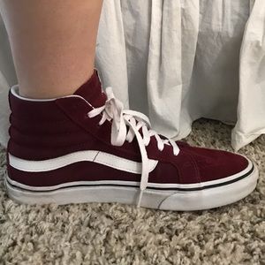 Maroon Suede High Top Vans